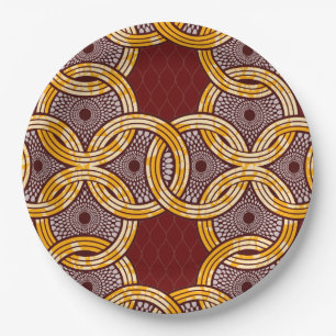 Goldpapier-Teller Afrikaner-Ankaras Kitenge Pappteller