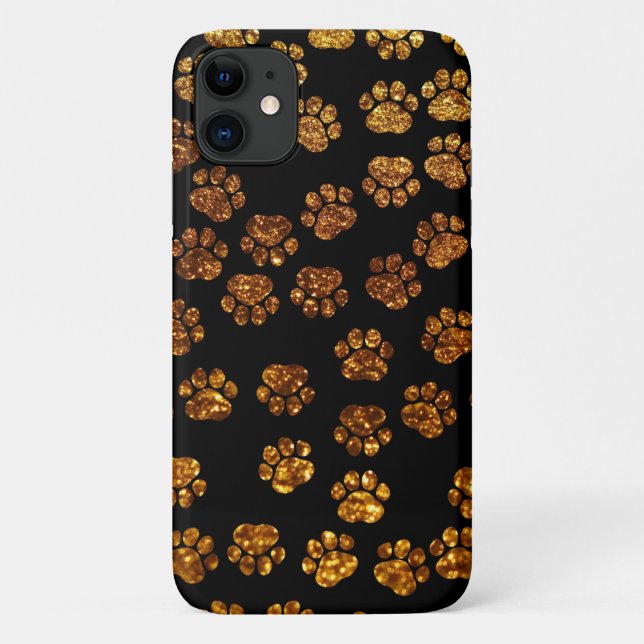 Goldpaws, Glitzer Paws, Gold-Glitzer, Hundebahnen Case-Mate iPhone Hülle (Rückseite)