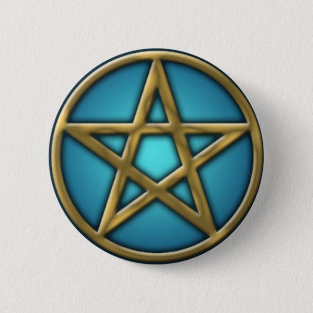 GoldPentagramm auf Wasser Button (Vorderseite)
