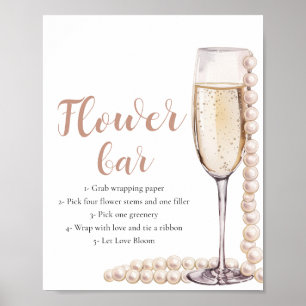 Goldperlen & Prosecco Champagner Blume Bar Poster
