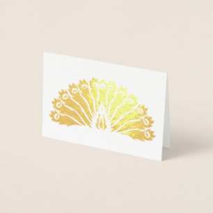 Goldpfau (Fan) Notecard Folienkarte