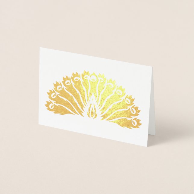 Goldpfau (Fan) Notecard Folienkarte (Vorderseite)