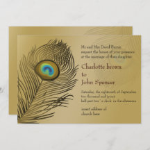 Goldpfauenhochzeit Einladung