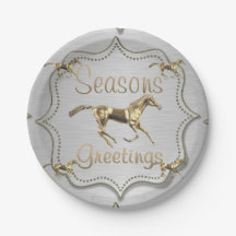 Goldpferde auf silbernen Frohen Festtagen