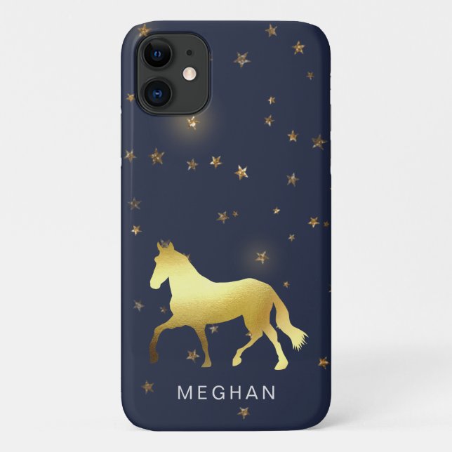 Goldpferdsterne-Pferd-Pferd Monogram-Gehäuse Case-Mate iPhone Hülle (Rückseite)