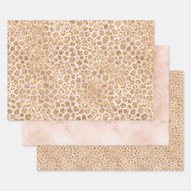 Goldpfirsiche aus Girl-Glitzer Geschenkpapier Set (Set)