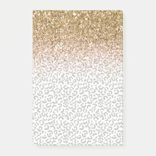 Goldpinke Glitzer Schwarzer Leopard Post-it Klebezettel