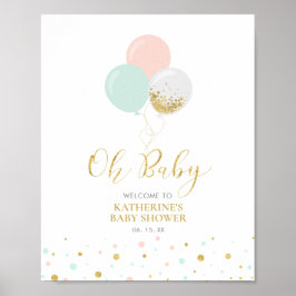 Goldpinke Minze Geschlechtsneutrale Babydusche Wil Poster