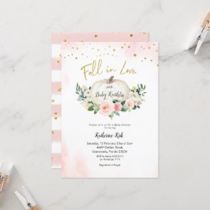 Goldpinken Pumpkin Fall in Liebe Kinderdusche Einladung