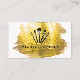 Goldpinsel-Farbstrich   Make-up-Pinsel Visitenkarte