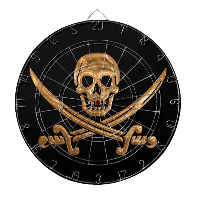 GoldPiratenflagge Dartscheibe (vorne)