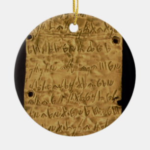 Goldplatte mit phönizischer Aufschrift, von Sankt Keramikornament