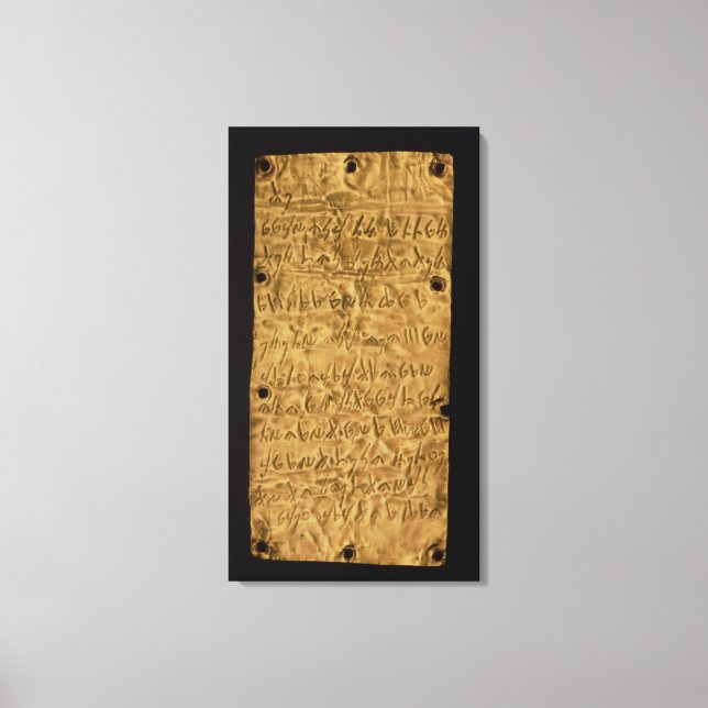 Goldplatte mit phönizischer Inschrift von Santa Leinwanddruck (Vorderseite)