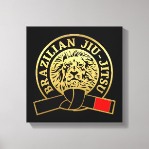 Goldplatten brasilianischer Jiu-Jitsu-Schwarzgürt Leinwanddruck