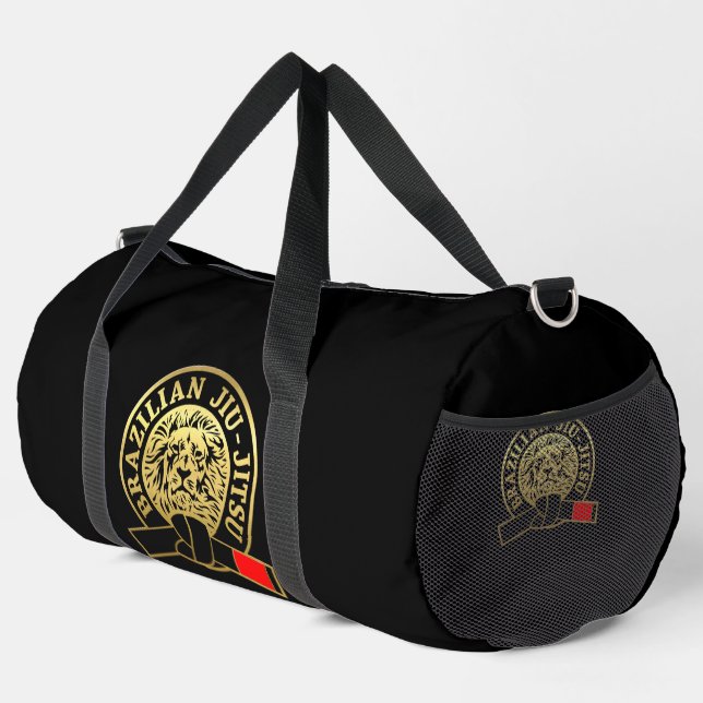 Goldplattierter brasilianischer Jiu-Jitsu-Schwarzg Duffle Bag (Rechte Ecke)