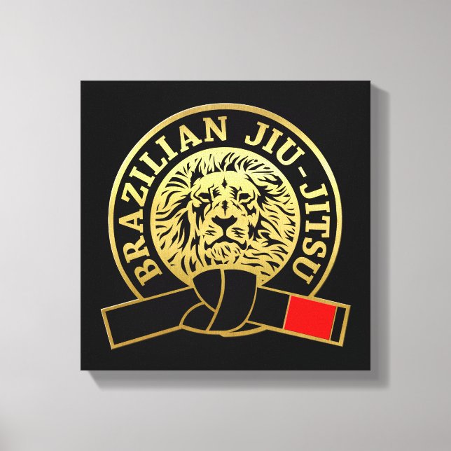 Goldplattierter brasilianischer Jiu-Jitsu-Schwarzg Leinwanddruck (Vorderseite)