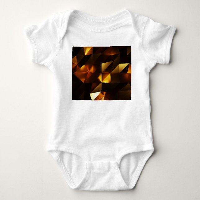Goldpolygon: 3D Abstrakt Rendering Baby Strampler (Vorderseite)