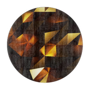 Goldpolygon: 3D Abstrakt Rendering Schneidebrett