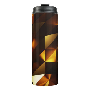 Goldpolygon: 3D Abstrakt Rendering Thermosbecher
