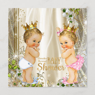 Goldprinz-oder -prinzessin-Gender Reveal Babyparty Einladung