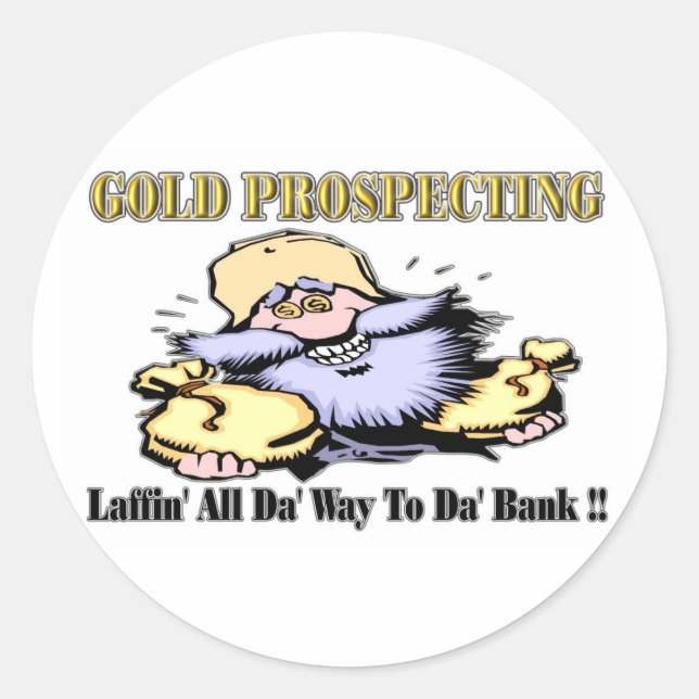 Goldprospektion Runder Aufkleber (Vorderseite)