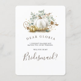 Goldpumkin-Hochzeit im Herbst Bridesmaid-Vorschlag Einladung