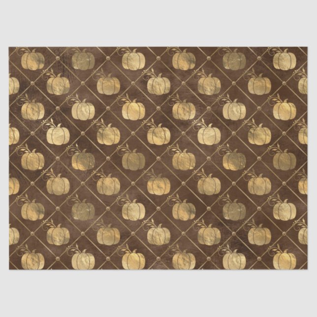 Goldpumpen und Brauner Herbstfall Seidenpapier (Vorderseite)