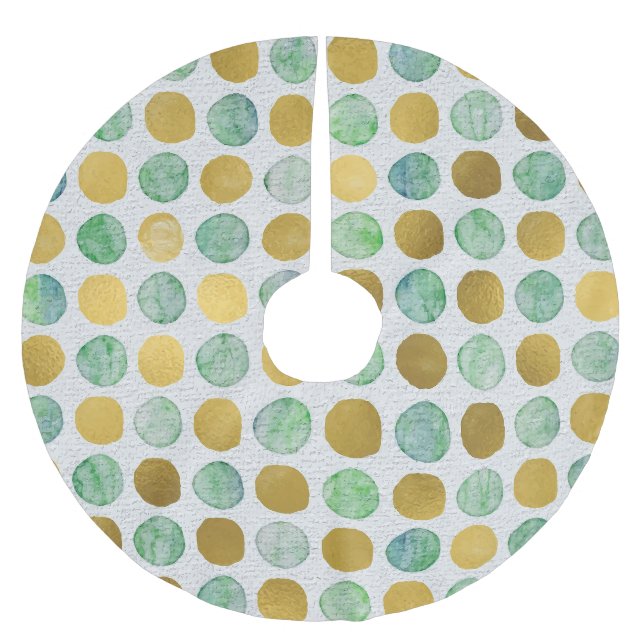 Goldpunktmuster Polyester Weihnachtsbaumdecke (Vorderseite)