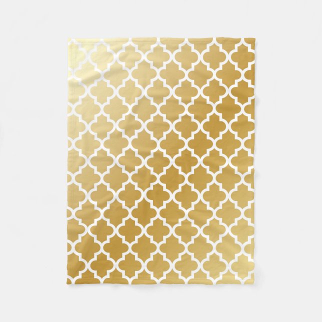 GoldQuatrefoil Muster Fleecedecke (Vorderseite)
