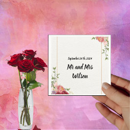 Goldrahmen Aquarell Blumen Cocktail Napkins Serviette