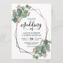 Goldrahmen der Eukalyptus-Rose Einladung