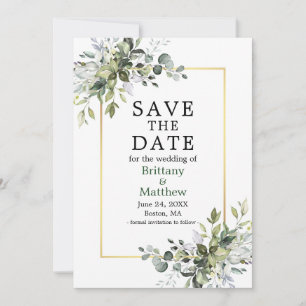 Goldrahmen Elegante Wasserfarbenwelt Save The Date