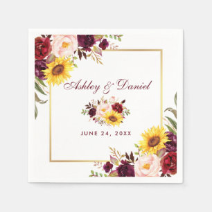 Goldrahmen für Hochzeitswasser Serviette