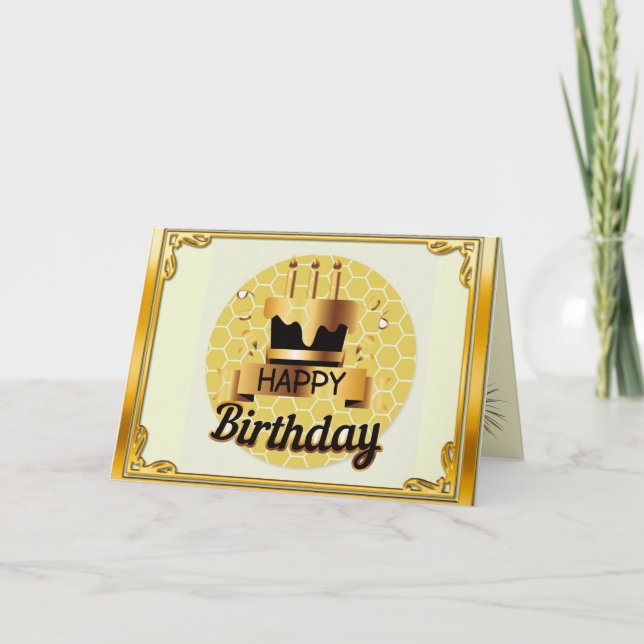 Goldrahmen-Geburtstag Einladung (Vorderseite)