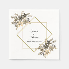 Goldrahmen-Herbstfarben Blumenhochzeit Serviette