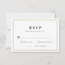 Goldrahmen Schwarz-Weiß-Hochzeitskarte RSVP Karte
