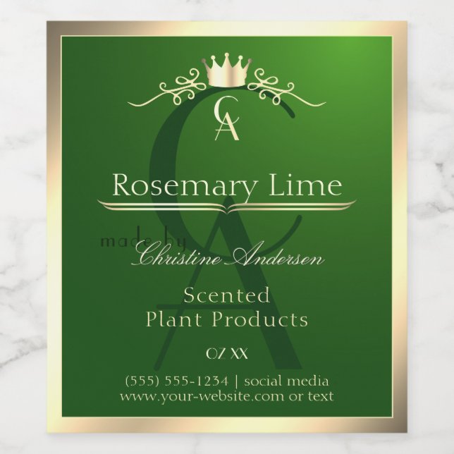 Goldrahmen und Monogramm für das Umweltzeichen für Weinetikett (Einzelnes Label)