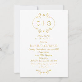 Goldrahmen und monogramm Hochzeitsszenario-Brautpa Einladung