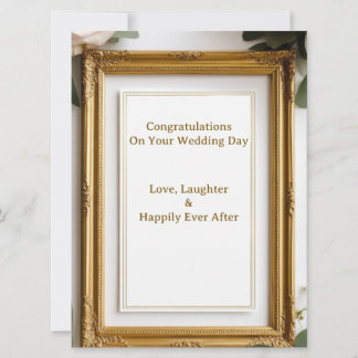 Goldrahmen und Rosen Hochzeitswunschkarte 🌹 Karte