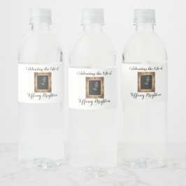 Goldrahmen-Wasserflasche-Etikett