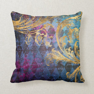 Goldrausch in Lila und blau Kissen