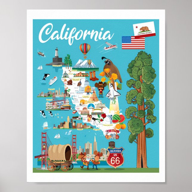 Goldrausch-Reiseposter Poster (Vorne)
