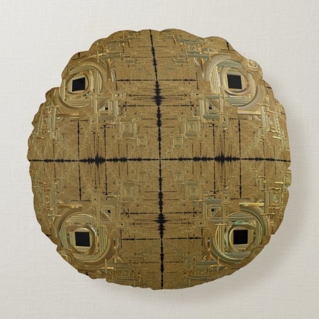 Goldrausch Rundes Kissen (Vorderseite)