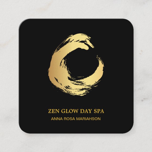 *~* Goldrausch Zen Meditation Yoga Reiki Abstrakt Quadratische Visitenkarte (Vorderseite)