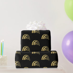 Goldregenbogen und schwarz geschenkpapier