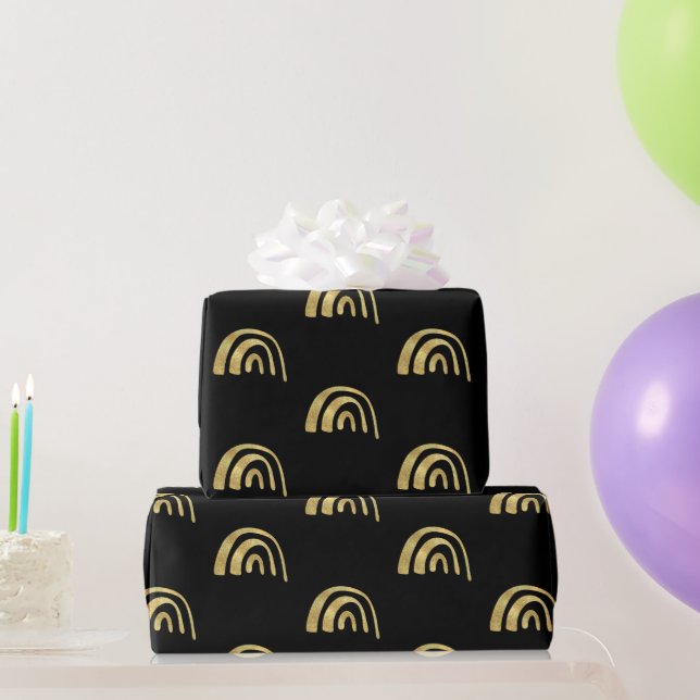Goldregenbogen und schwarz  geschenkpapier (Partygeschenke)