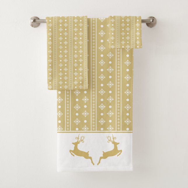 Goldrennordic-Muster Badhandtuch Set (Insitu)
