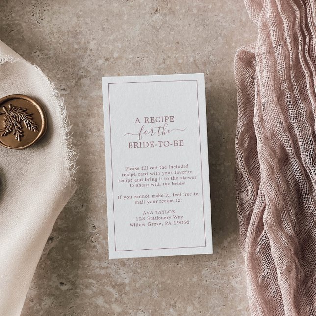 Goldrezeptkarte für Minimalistische Rose Begleitkarte (Von Creator hochgeladen)