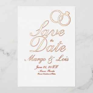 Goldring Save-the-Date-Karte mit geprägter Folie Folieneinladung