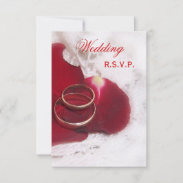 Goldrings Rose Petals Wedding RSVP Karte